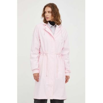 Rains pelerina de ploaie 18550 Jackets culoarea roz, de tranzitie