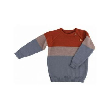 BEN Rusty Orange 86/92 - Pulover din lana merinos tricotata - Iobio