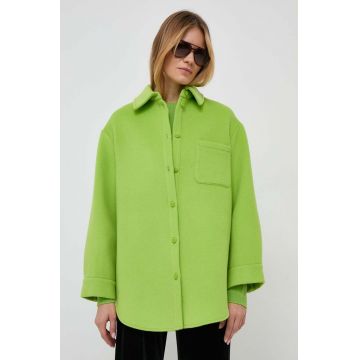 MAX&Co. geacă cu aspect de cămașă x Anna Dello Russo culoarea verde, de tranzitie, oversize