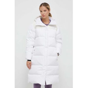 The North Face jachetă pentru femei, culoarea albă, oversized