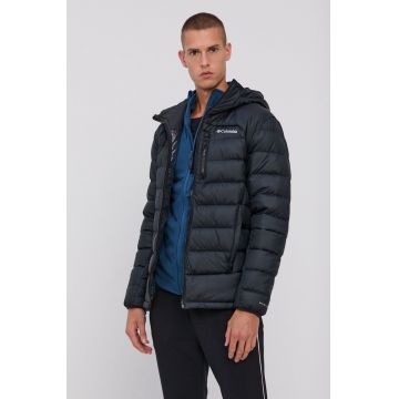 Columbia geacă de puf M Autumn Park Down Hooded Jacket bărbați, culoarea negru, de tranziție 1930241