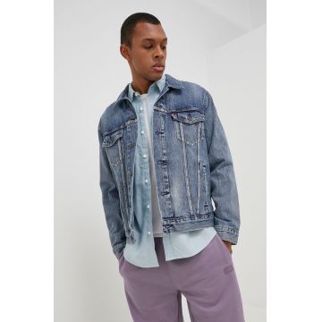 Levi's geacă din denim bărbați, de tranziție 72334.0574-MedIndigoW