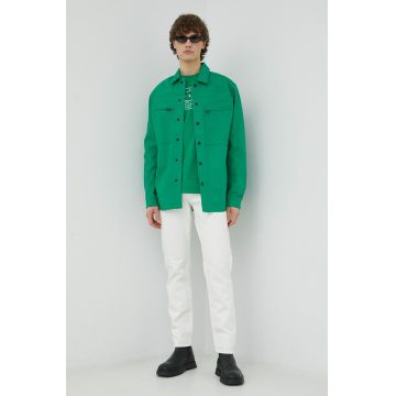 G-Star Raw geaca barbati, culoarea verde, de tranzitie, oversize