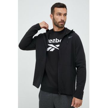 Reebok windbreaker Performance culoarea negru, de tranzitie