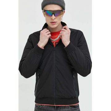 Superdry geaca bomber barbati, culoarea negru, de tranzitie