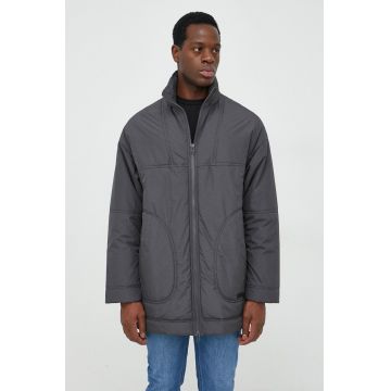 Trussardi geaca culoarea gri, de tranzitie Trussardi geaca culoarea gri, de tranzitie