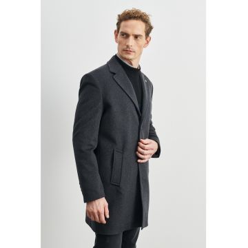 Palton din amestec de lana cu doi nasturi