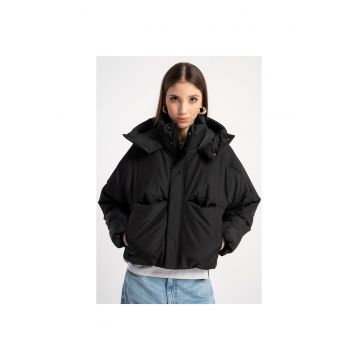 Geaca bomber cu gluga -