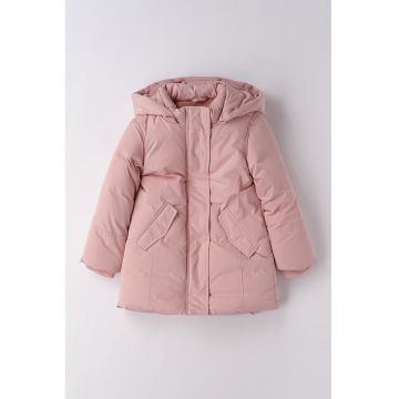 Geaca cu gluga si vatelina - Roz prafuit