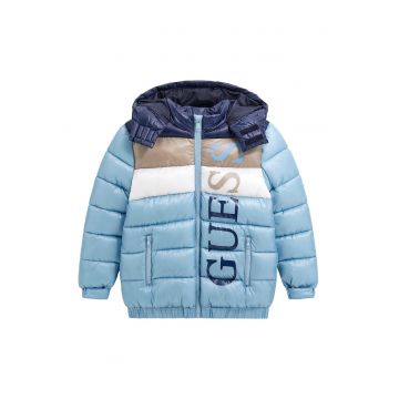 Geaca cu vatelina - Albastru glaciar/Alb murdar/Bej deschis