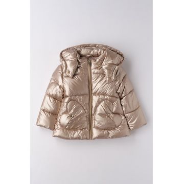 Geaca cu vatelina si aspect stralucitor - Auriu