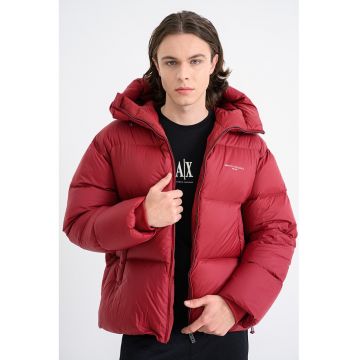 Geaca cu vatelina si gluga - Visiniu