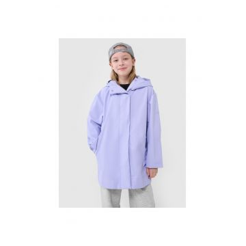 Geaca de tranzitie copii  unisex - gluga - impermeabila - violet - sintetic
