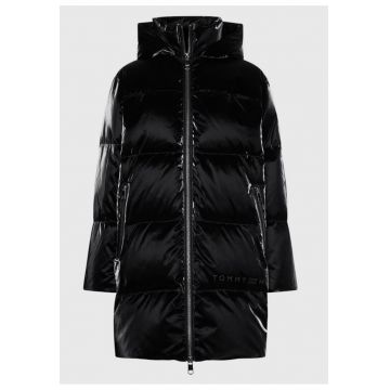 Geaca matlasata din nailon cu gluga -