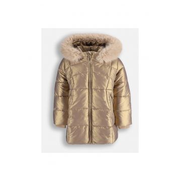 Geaca matlasata impermeabila - cu aspect metalizat si gluga