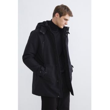 Geaca parka cu gluga - Negru