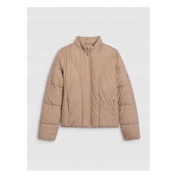 Geaca  pentru femei - umplutura sintetica - croiala slim - bej - material rip-stop -