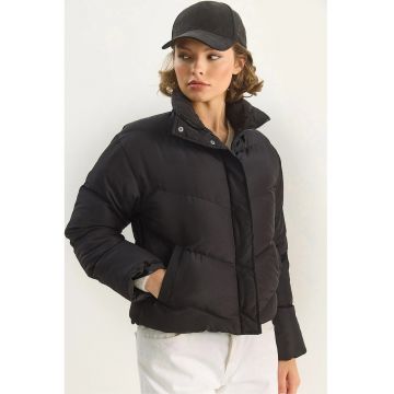 Geaca Puffer HiCCUP - neagra - textil - Negru