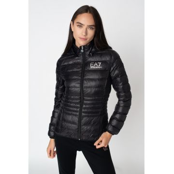 Geaca usoara cu aspect matlasat - Negru