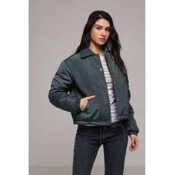 Jacheta bomber cu buzunare laterale - Verde inchis