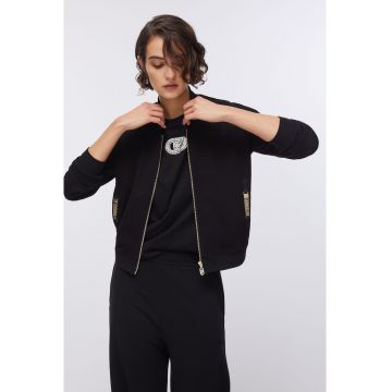 Jacheta bomber cu detalii metalice - Negru