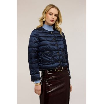 Jacheta crop usoara - Albastru petrol