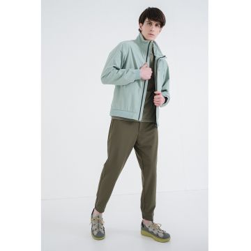 Jacheta cu fermoar si logo - Verde deschis