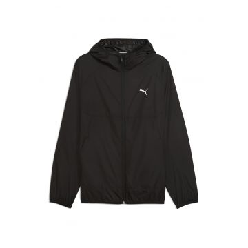 Jacheta cu finisaj rezistent la apa si fermoar - Negru