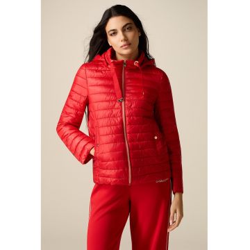 Jacheta cu gluga si fermoar - Rosu