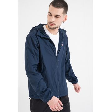 Jacheta cu logo si gluga - Albastru ultramarin