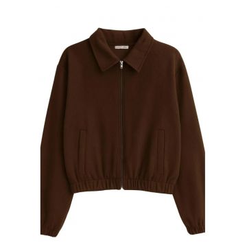 Jacheta dama -  Textil - Maro cafeniu -