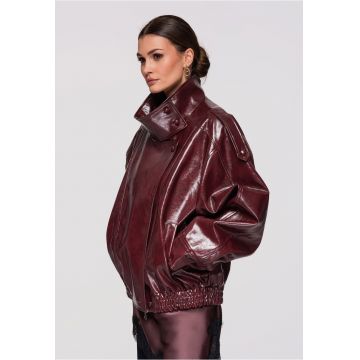Jacheta de piele  OW-JAFL-0103 - Bordeaux