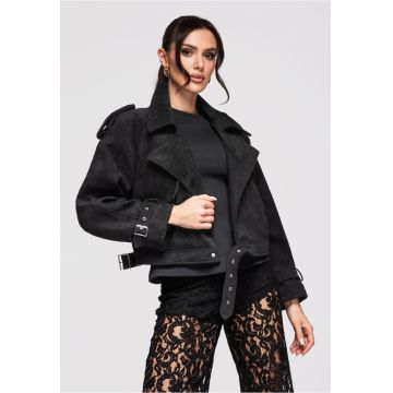 Jacheta de piele  OW-JAFL-0112 - Negru