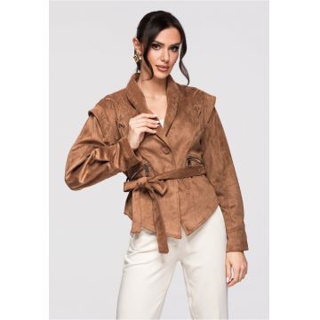 Jacheta de piele  OW-JANP-0116 - Maro deschis