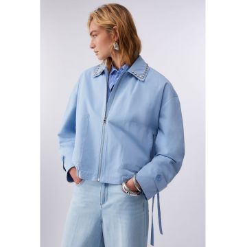 Jacheta decorata cu bijuterii - Albastru deschis