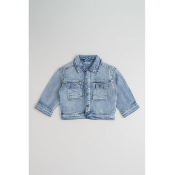 Jacheta din denim cu capse - Albastru deschis