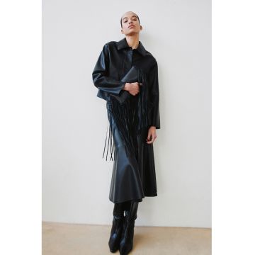 Jacheta din piele sintetica cu buzunare