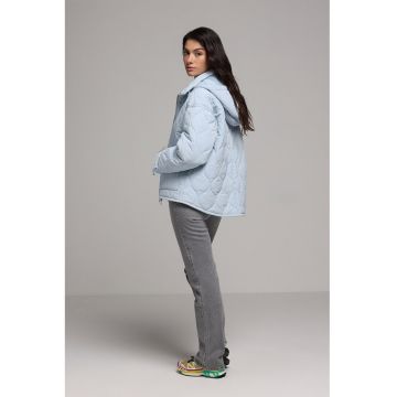 Jacheta impermeabila cu fermoar - Albastru pastel