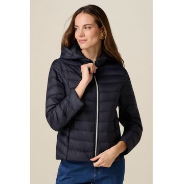 Jacheta matlasata cu gluga - Albastru ultramarin