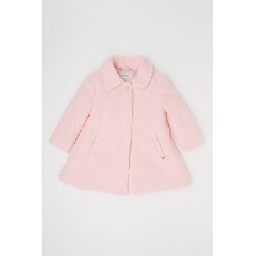 Palton cu buzunare laterale - Roz pastel
