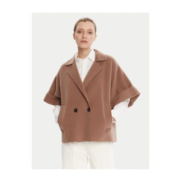 Palton dama -  maro deschis - 2 buzunare - material de calitate -