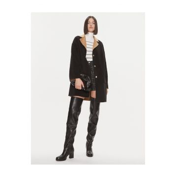 Palton dama -  MF3241 T3505 - negru/bej -