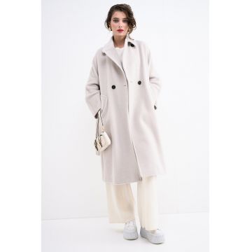 Palton lejer de lana - Alb murdar