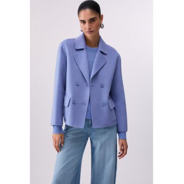 Palton scurt cu doua randuri de nasturi - Albastru deschis