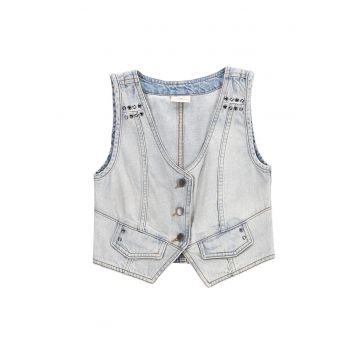 Vesta fete  bumbac - gri