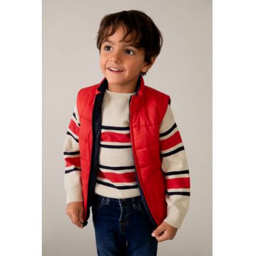 Vesta reversibila cu fermoar - Rosu/Bleumarin