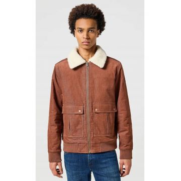 Geaca barbati -  AVIATOR - captusita cu blana - maro - bumbac - Maro