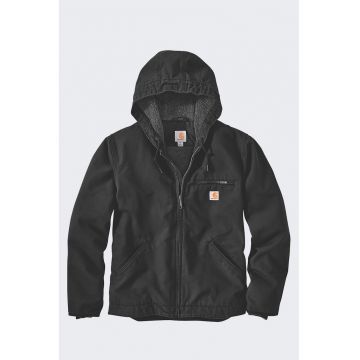 Geaca barbati -  neagra - cu captuseala din sherpa lavata