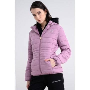 Geaca cu gluga detasabila - Roz pastel