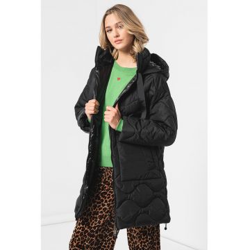 Geaca cu gluga si maneci cazute - Negru